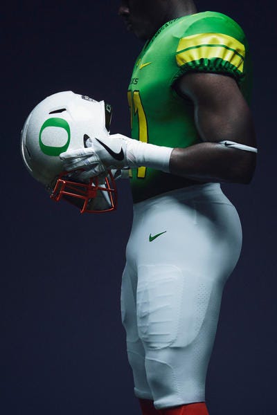 Oregon’s “Once a Duck” uniforms by Nike. Worn during the 2016 season.